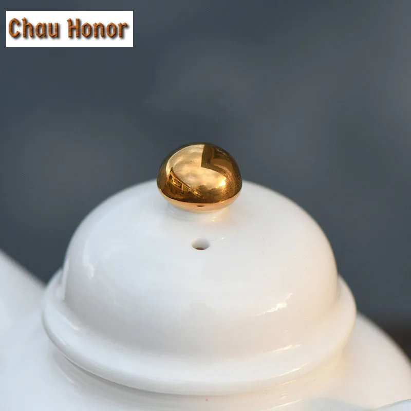 180ml White Jade Porcelain Teapot Handmade Leigh Michaels Art Teakettle With Strainers Kung Fu Tea Single Pots Gift Packaging