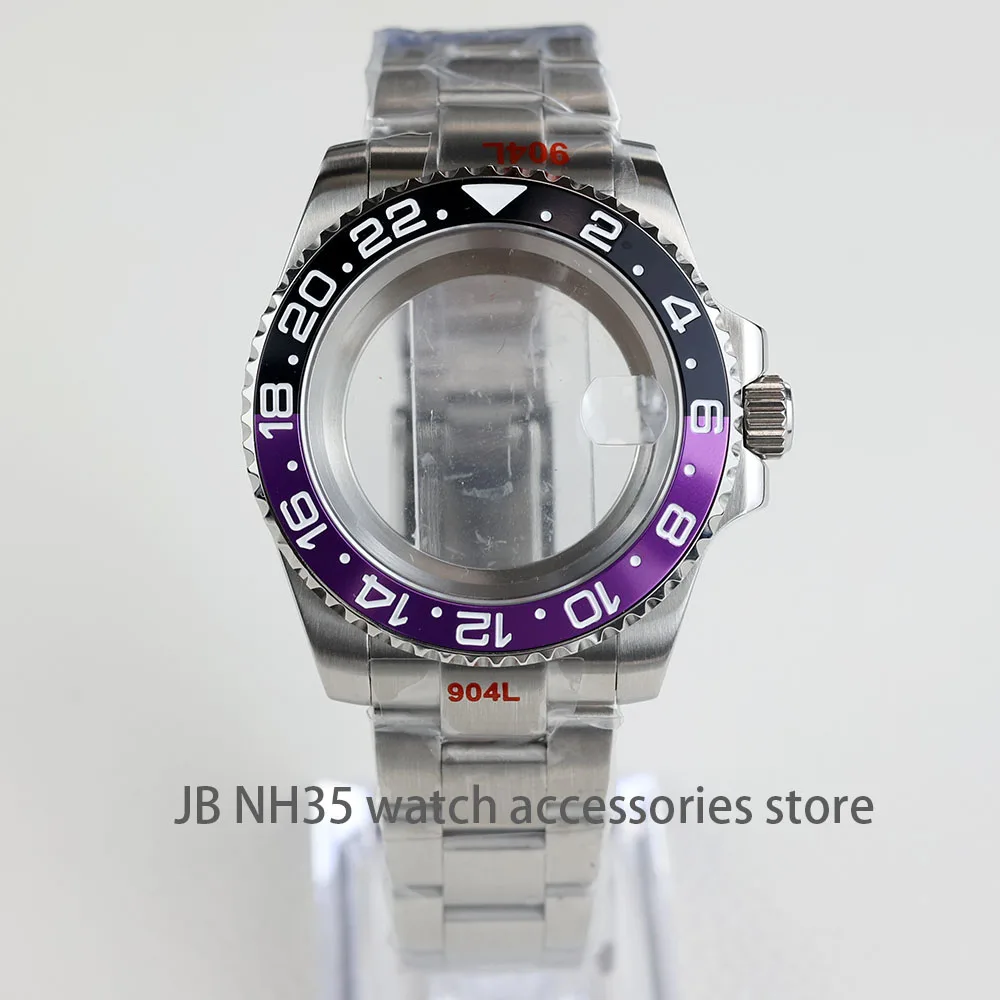 40 mm NH35-Uhrengehäuse, 904L Oyster/Jubilee-Armband, Keramiklünette, Saphirglas, wasserdicht, für GMT SUB Yacht NH35 NH36 Uhrwerk – Detail 7