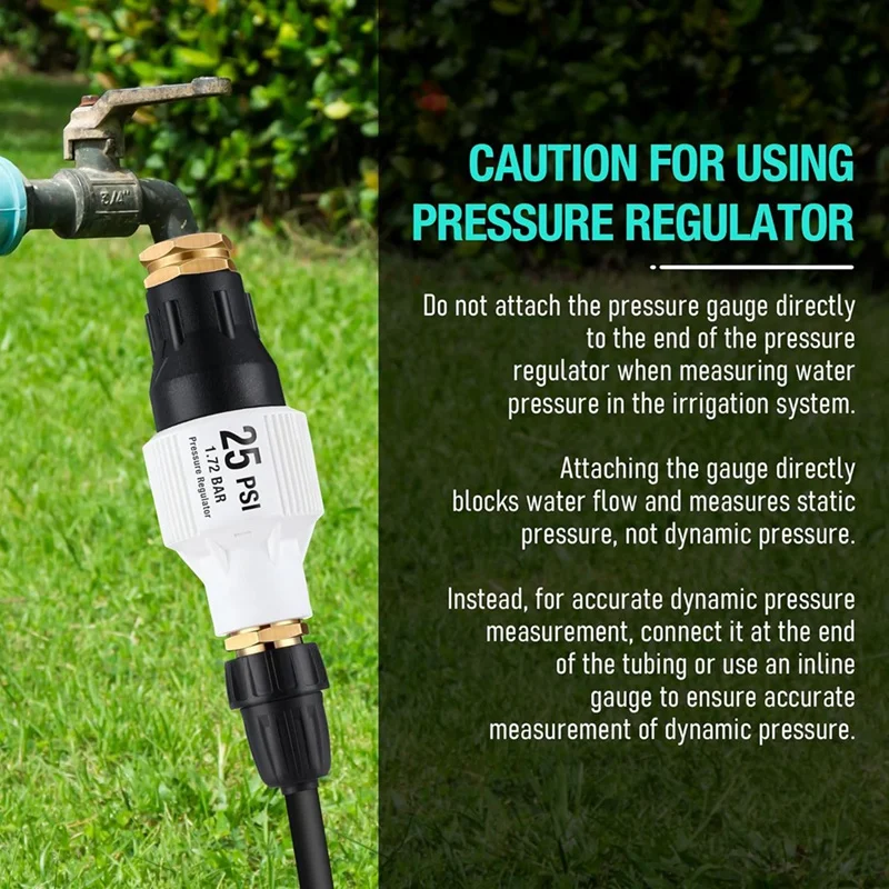 2 Pack 25Psi Drip Irrigation Pressure Regulator Kit, Water Backflow Preventer For 3/4Inch Garden/Faucet Hose
