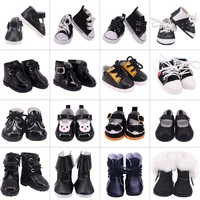 5 Cm Black Buckle PU Doll Shoes Sneakers Canvas For 14 Inch Doll&BJD 20cm Cotton Doll 30-33cm Paola Renio Girl`s Toy Russia Gift 1