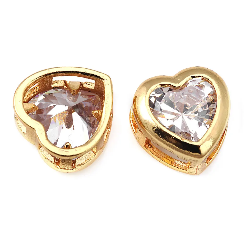 Pulsera de Abalorios de Brass de Oro 18K con Encantos de Corazón de Zirconia - details 20