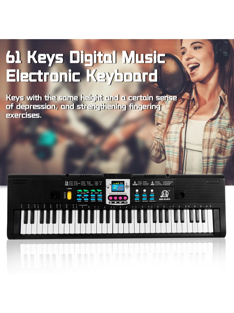 61key Multifunctional Electronic Keyboard Children Digital Electric Piano Microphone Beginner Electronic Keyboard Instrument electronic musical instrument midi control keyboard