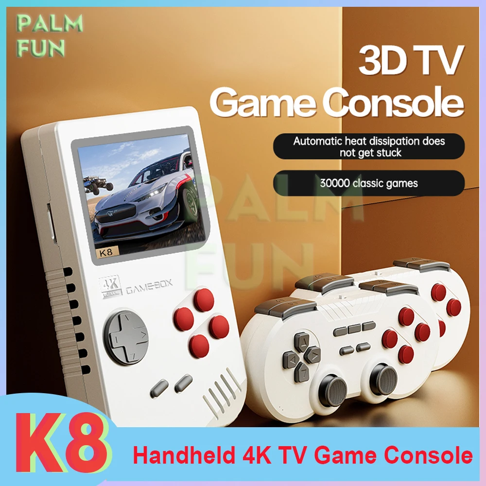 

K8 Open Source 3D TV Game Console Portable 4K HD Handheld Video Game Console for PSP System Simulator Retro Game Controller