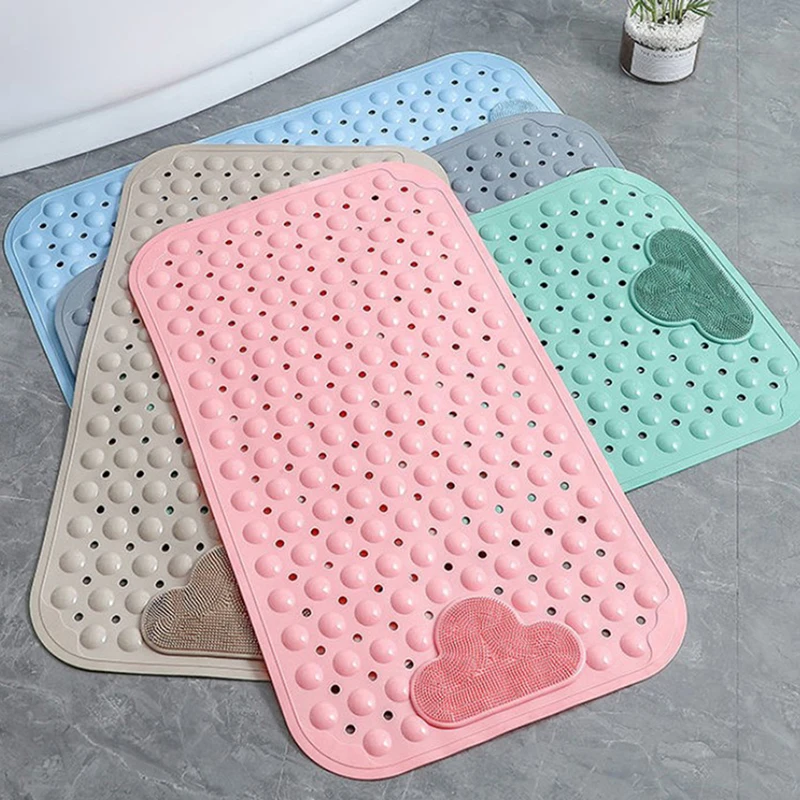 Bath Mat Cloud Massage Leak Hole Suction Cup Bubble Design Non-slip Fall  Prevention Anti-skid Bathroom Tub Shower Foot Mat - AliExpress