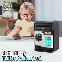 Electronic Piggy Bank Automatic Mini Safe Coins Cash Saving Money Box Password Counter Code Key Lock Coin Bank ATM Child Gift 1
