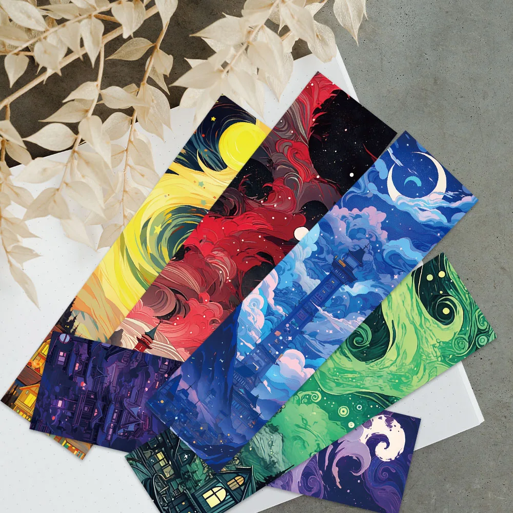 30pcs Aesthetic Colorful Fancy Dreamland Paper Bookmarks DIY Library Office Page Marking Students Readers Page Marker