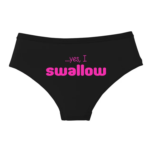YES I SWALLOW Letters Print Underwear Cute Girl Briefs Female Soft Cotton Panties Sexy Lingeries For Women Ladies Underpants 8