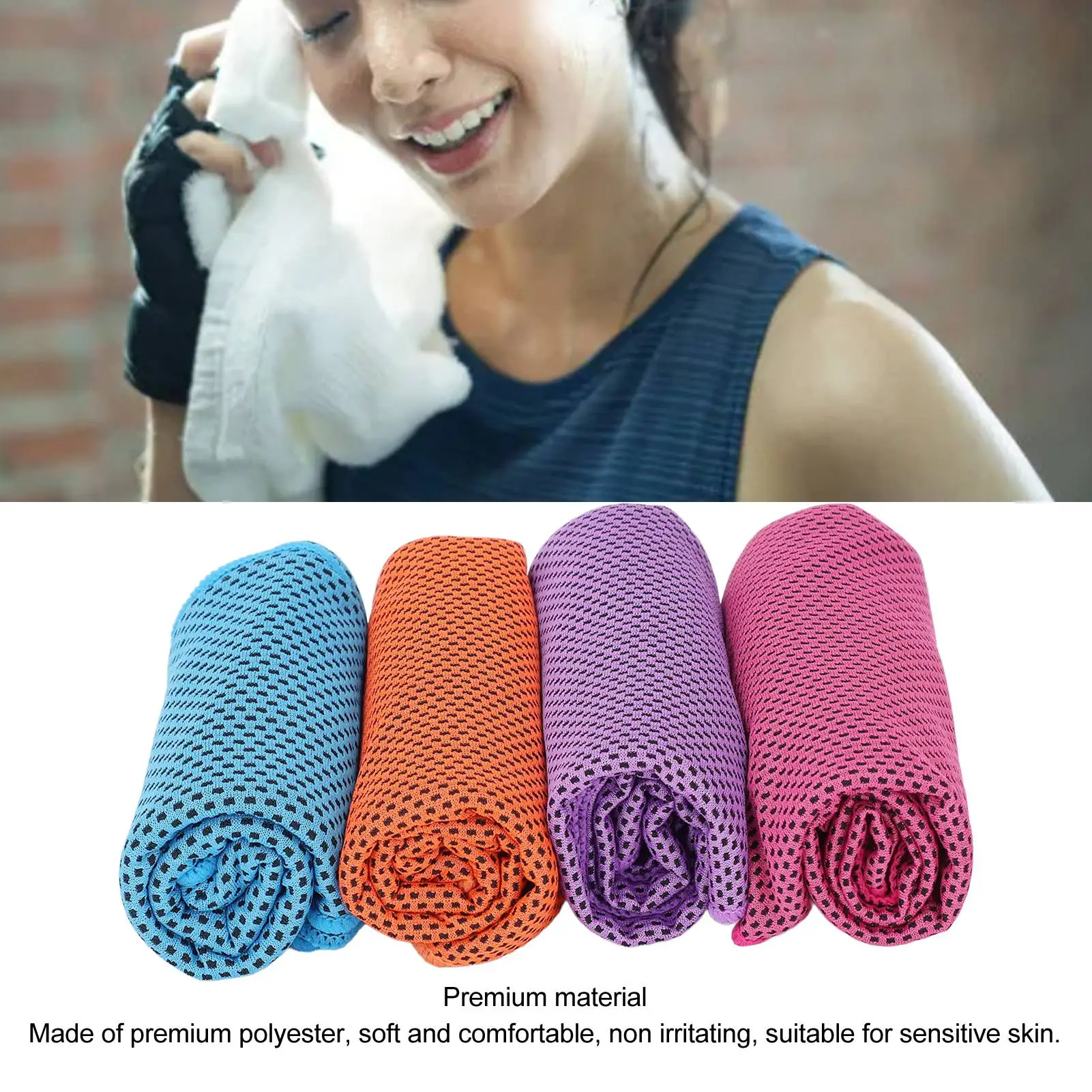 4pcs Cool Sports Towel Summer Cooling Sports Towel Microfiber Ice Breathable Chilly For Yoga Gym Camping Running