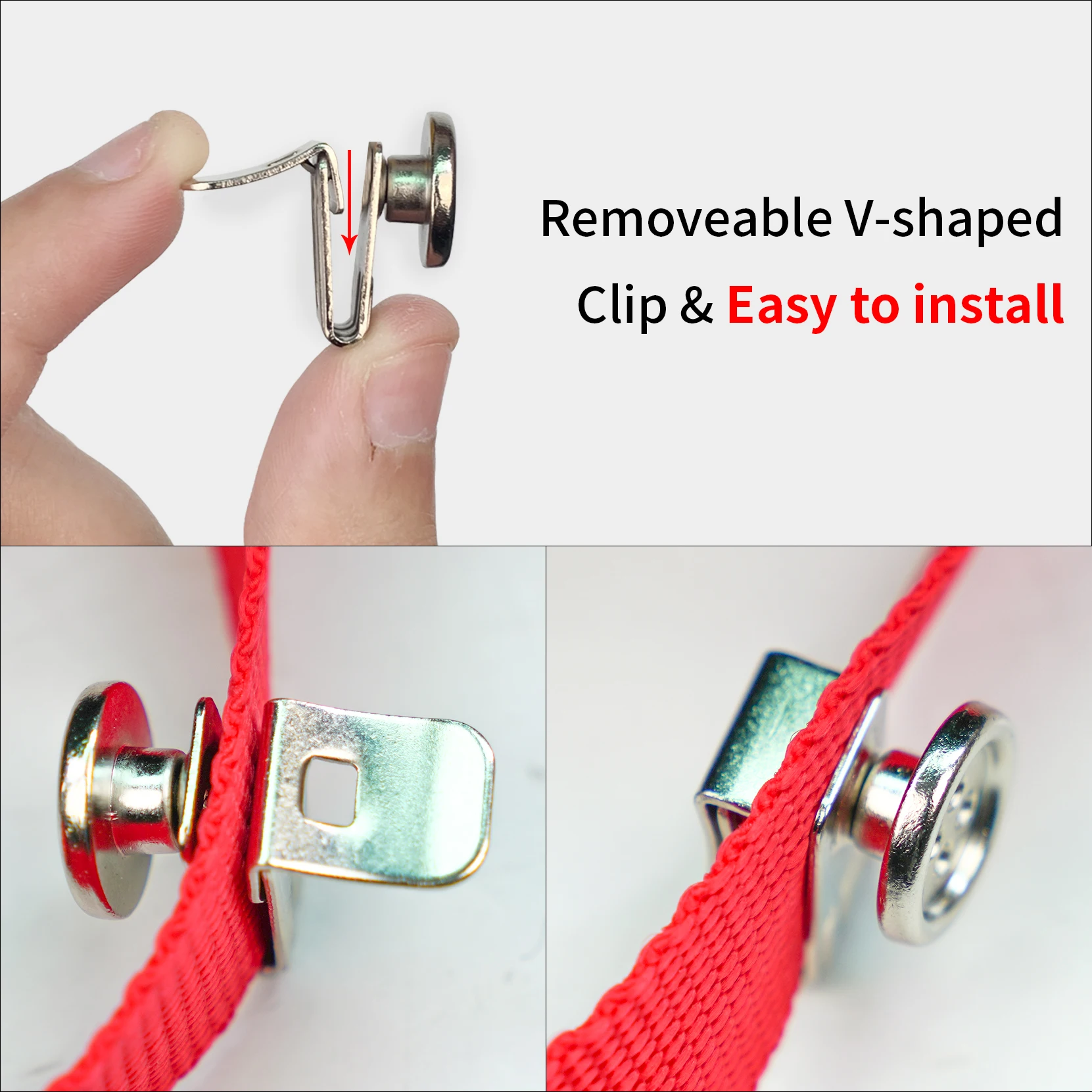 Melo Tough Movable No Sew Button End Brace Suspender Button Clips Set