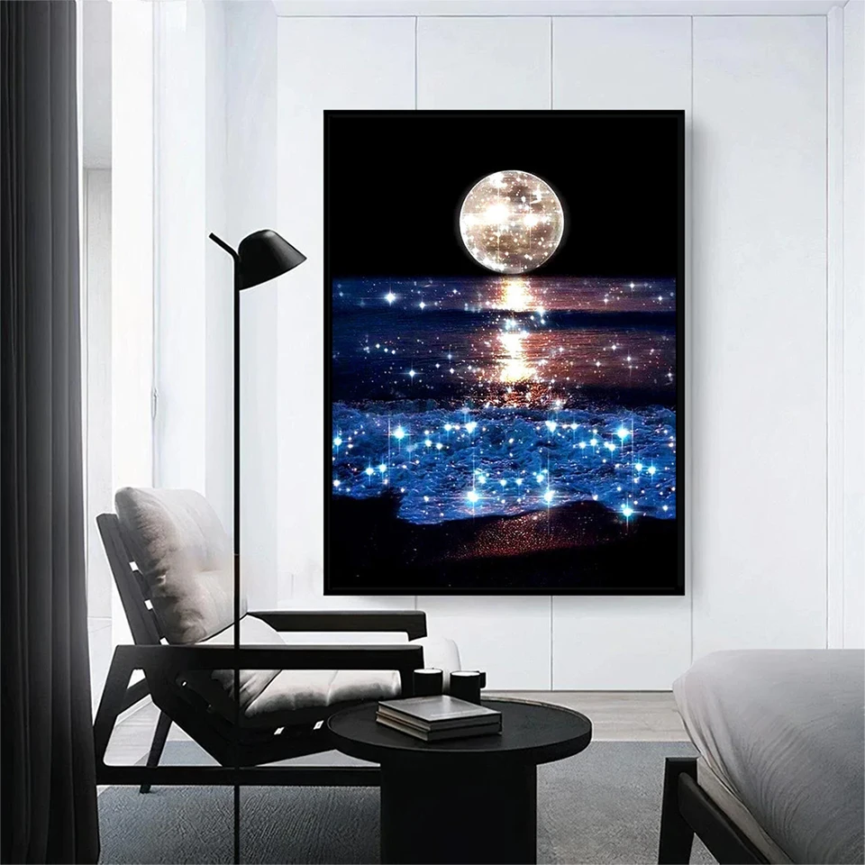 Evershine 5D DIY Diamond Painting Moon Full Square Diamond Embroidery Landscape Cross Stitch Mosaic Sale Home Decoration