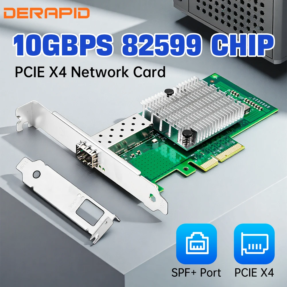 Scheda Di Rete PCIe 10Gb Single Port SFP+ Con Chipset Intel 82599ES - Compatibile Con Windows, Linux, VMware