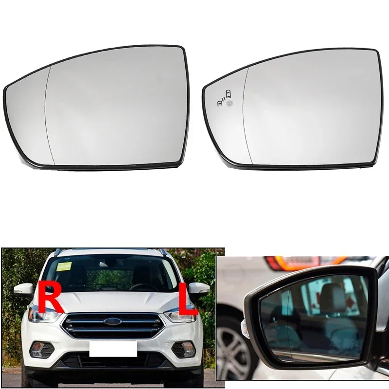 Specchietto Retrovisore In Vetro Riscaldato Per Ford Escape, Kuga, Ecosport (2013-2019) – Con Piastra Di Supporto – Lato Passeggero O Conducente