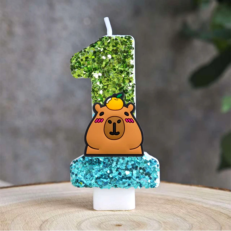 Niedliche Capybara-Kerze Nummer 0-9 Fußball-Kerze Kuchendekoration Capybara Geburtstagsparty für Kinder Babyparty Spielzeug Geschenke – Detail 33