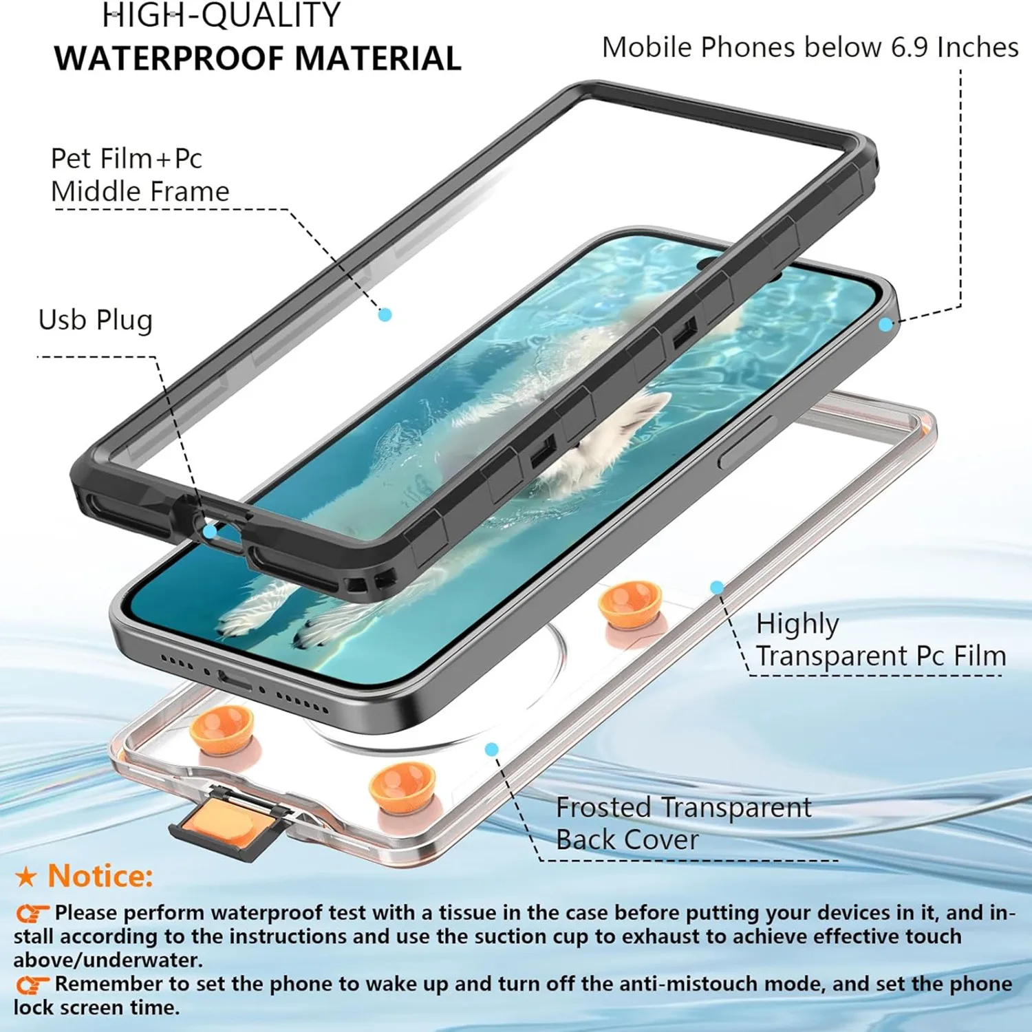 Universal IP68 Waterproof Diving Phone Case – Premium Underwater Protection Box