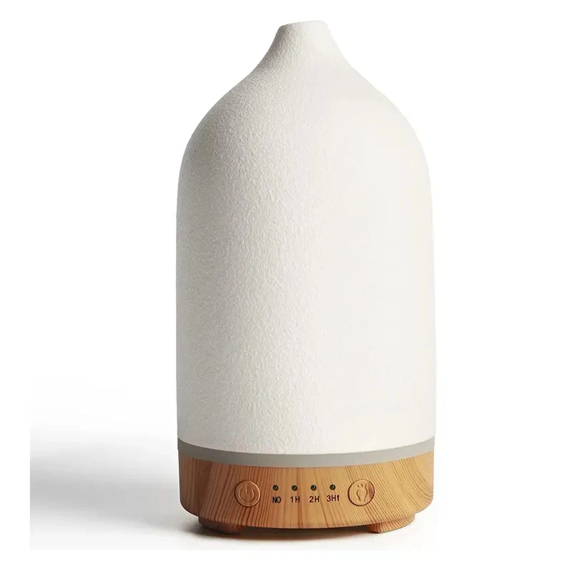 Diffuseur d'huiles essentielles ultrasonique à brume froide en céramique avec humidificateur à 7 LED pour aromathérapie_voghion.com