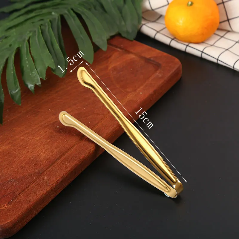 Dropshipping Stainless Steel Non-stick BBQ Tongs Smart Pastry Grill Meat Kitchen Clip Accessories Cooking Clamp Gold/Silver food tongs