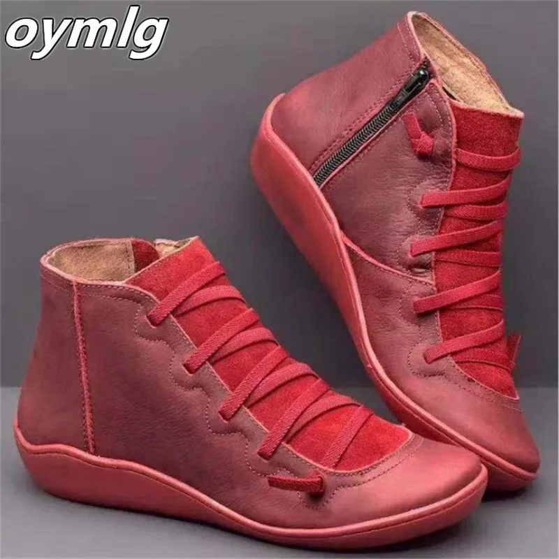 

Women Winter Boots 2019 Comfortable Chaussure Homme Casual Flat Boots Women Microfiber Leather Winter Autumn Hiking Ankle Boot
