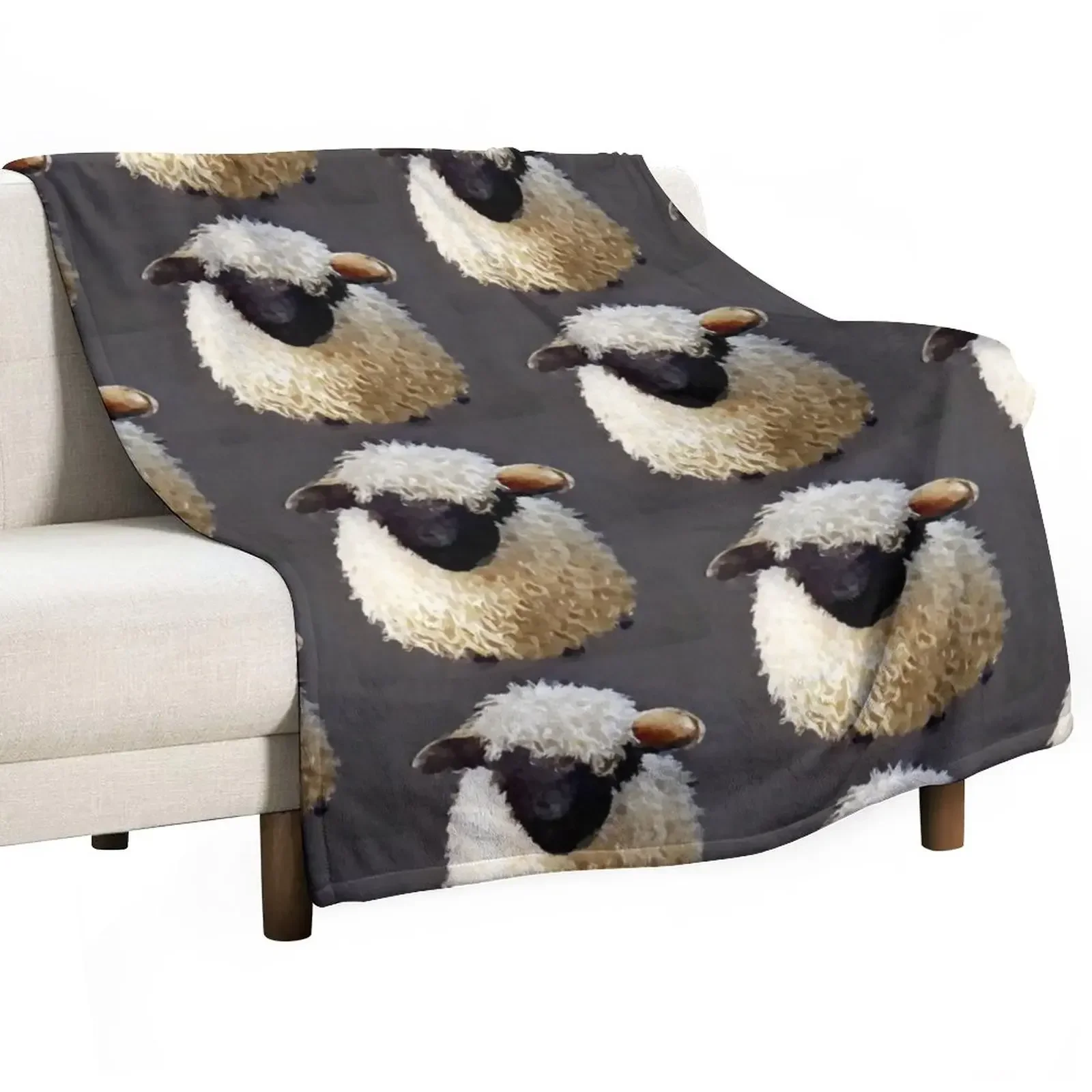

Valais Blacknose Sheep 3 Throw Blanket Thins Flannel Fabric Blankets