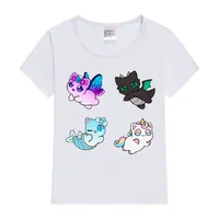 T-Shirt For Girls Anime Aphmau Squad Cat Graphic Print Tshirt Fashion Harajuku Children'S Clothing Tshirt Pink Short Sleeve Tops 4