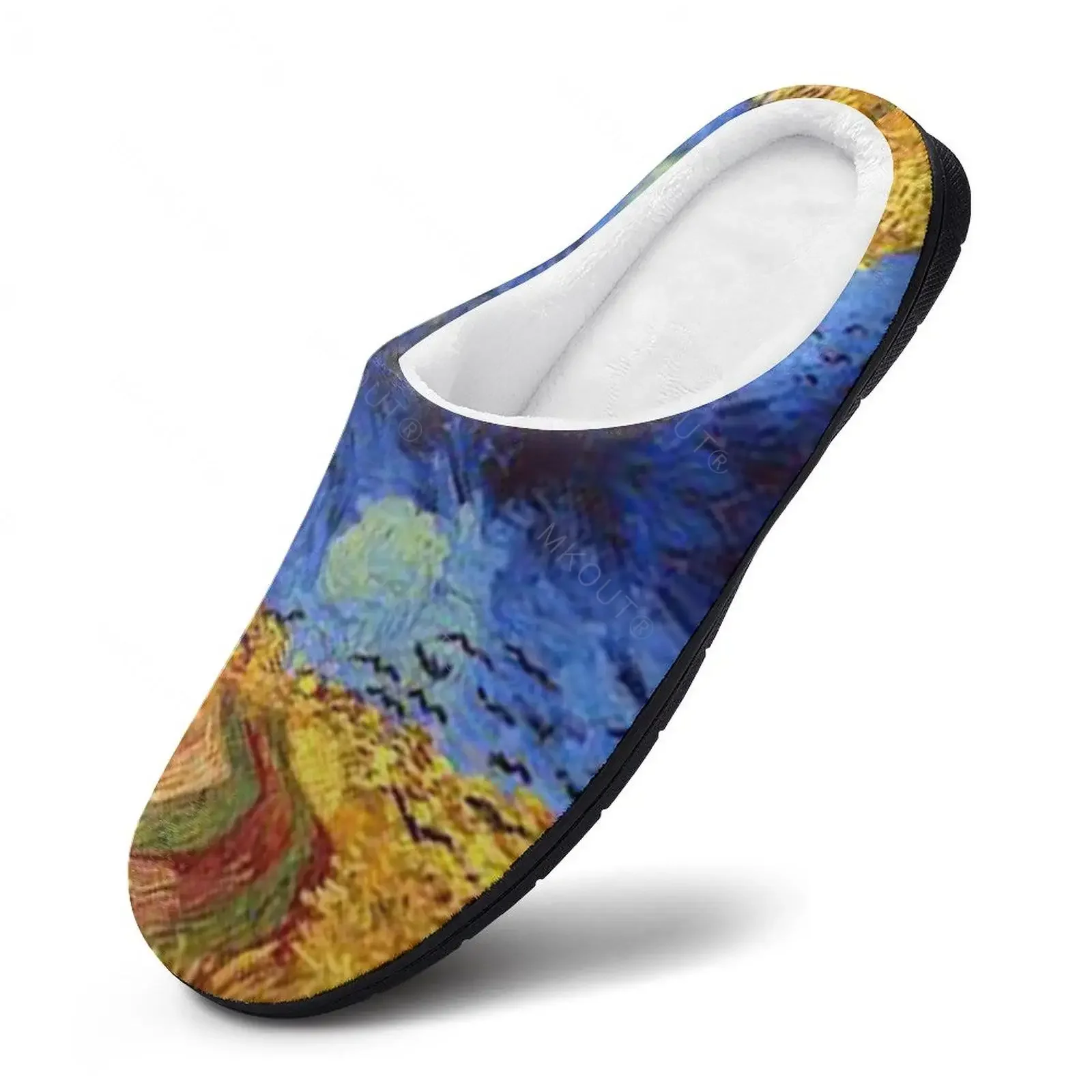 Winter Warm Slippers Van Gogh 7 Men Women Cotton Slides Non-Slip Couple Household  Soft-soled Loafer FootwearFemale Shoes