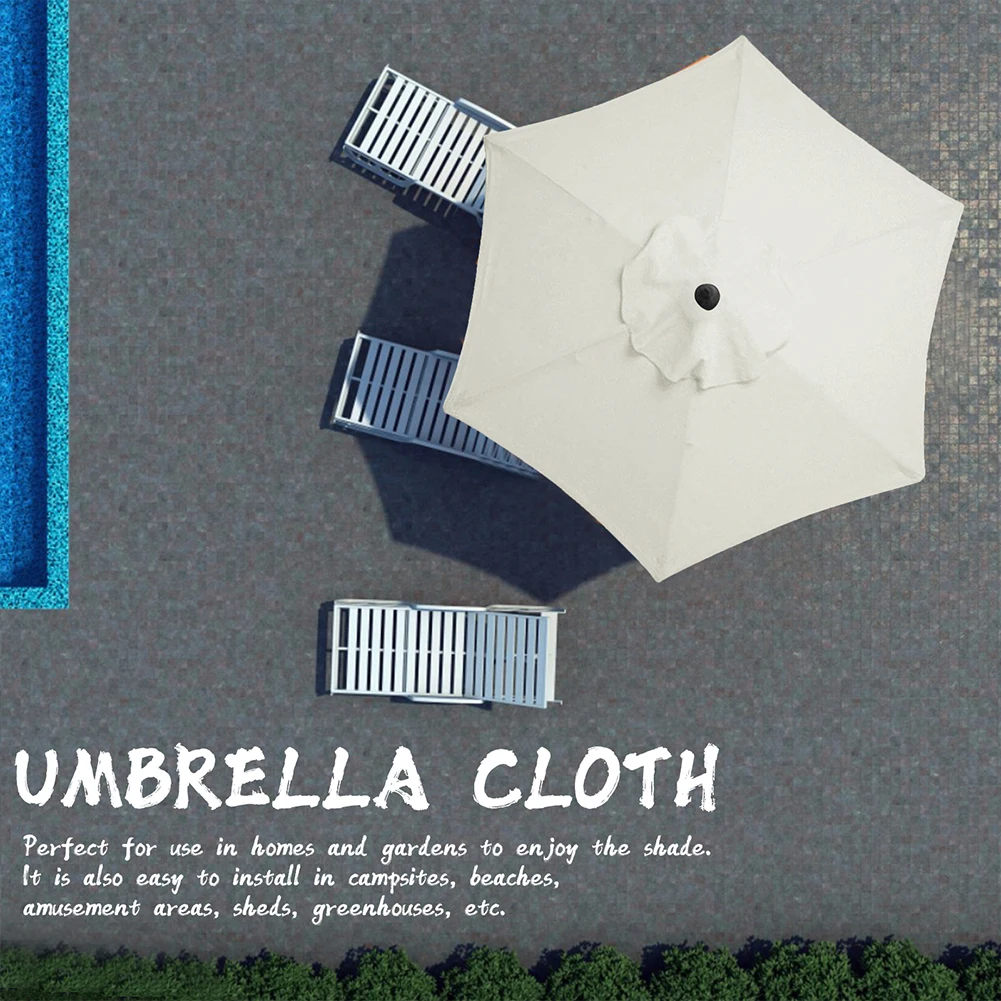 Parasol Umbrella Surface 6 Bones 2m Replaceable Cloth UV Protection Detachable Without Stand For Outdoor Beach Garden beach umbrella