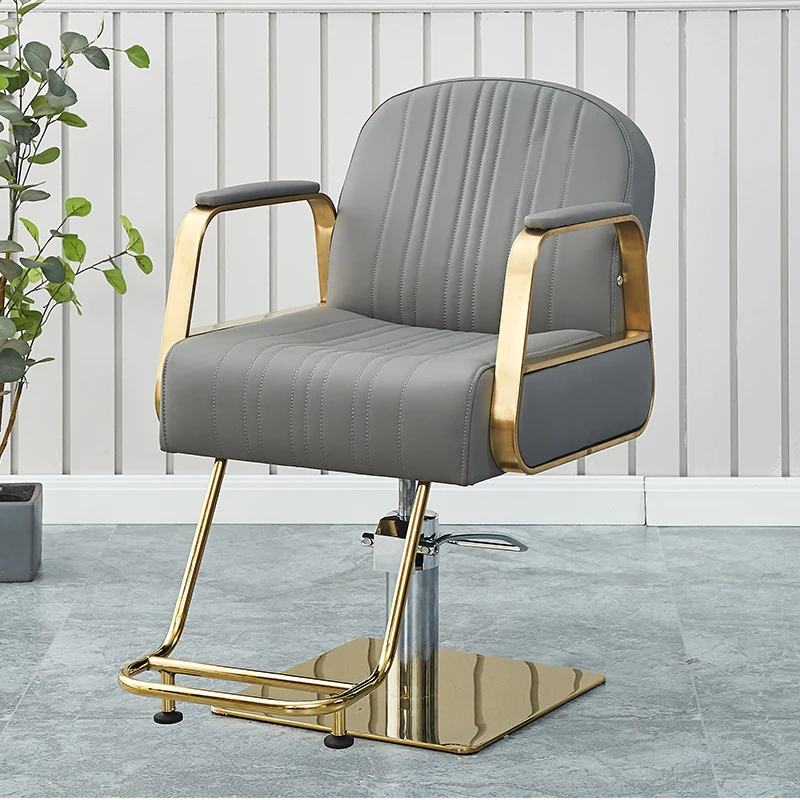 Shampoo Swivel Barber Chair Beauty Manicure Stylist Ergonomic Barber Chair Equipment Metal Silla Giratoria Gold Beauty Furniture
