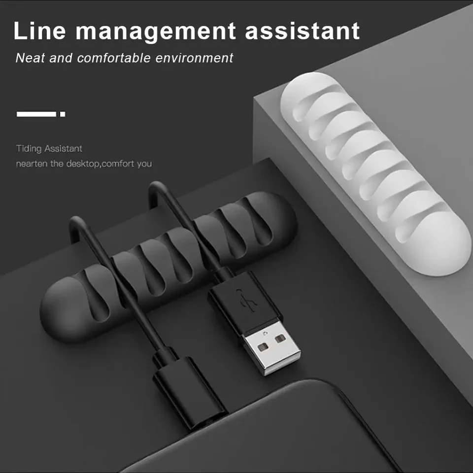 Clip Portacavi Organizer Da Scrivania - 3 Pezzi In Silicone - Gestione Cavi USB E Cuffie Per Casa E Ufficio