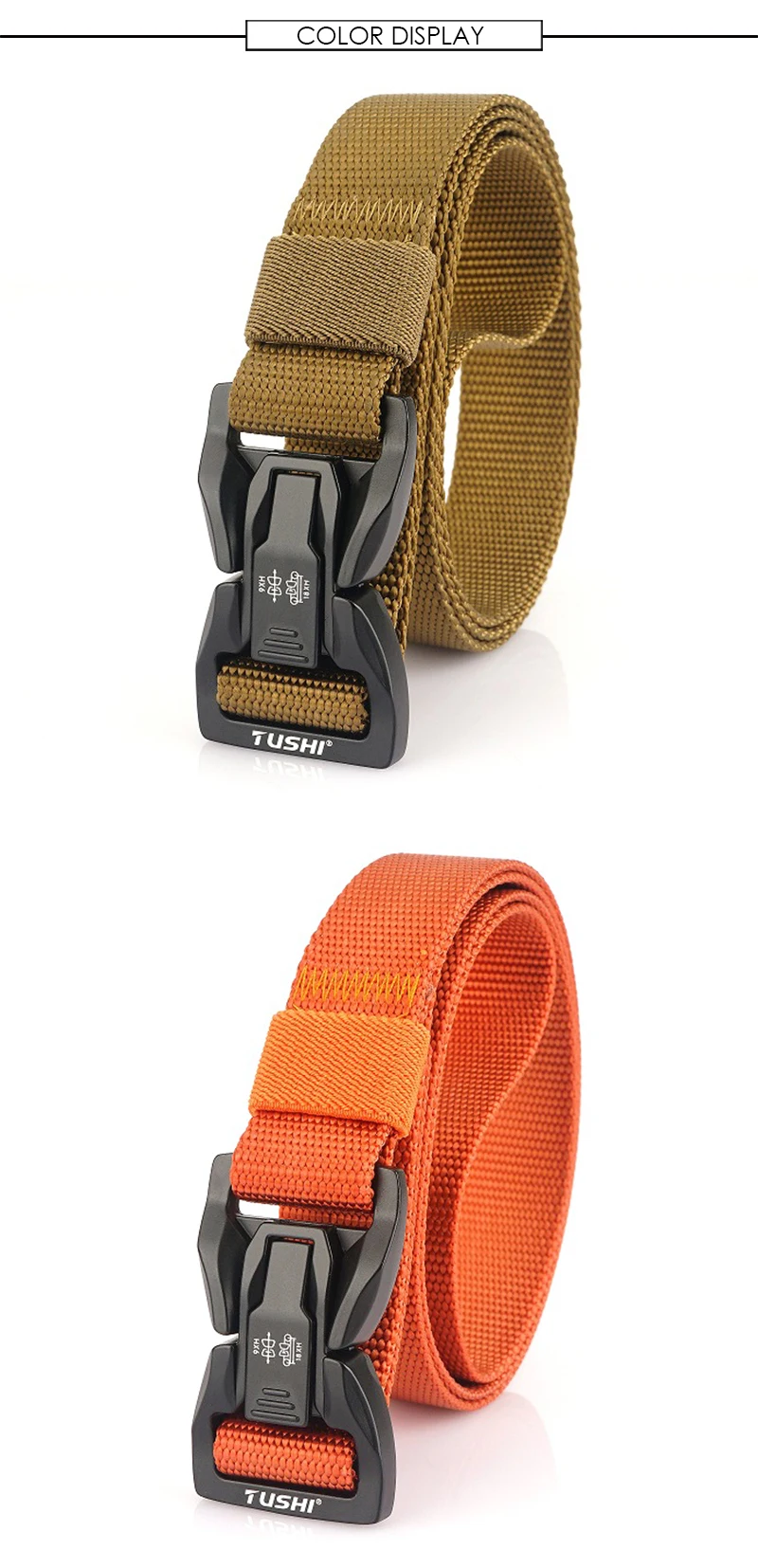 VATLTY 2,5 cm Dünner Taktischer Gürtel Weiches Echtes Nylon QR Metallschnalle Techwear Hip Hop Universal Militärgürtel Wandergürtel Männlich – Detail 6