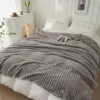 New milk velvet widened striped blanket (single layer double sided) air conditioning blanket multifunctional cover blanket 4