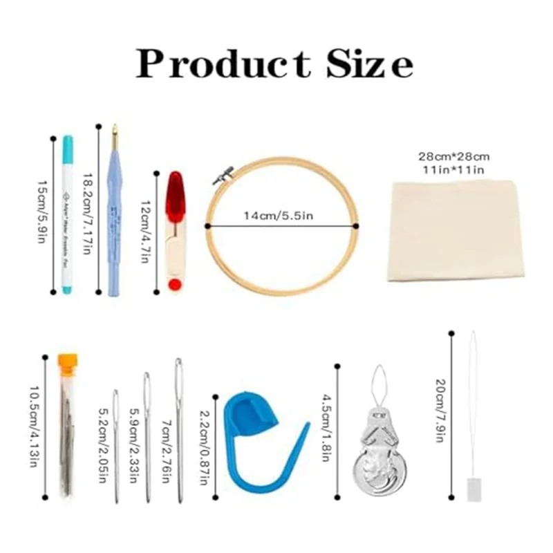 18Pcs Punch Needle Embroidery Kits Adults Beginner DIY Craft Perfect Decoration And Gifts