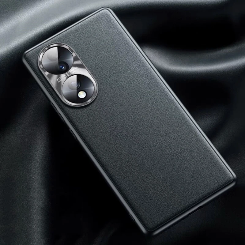 Luxury Leather Phone Case with Soft Silicone Shockproof Bumper