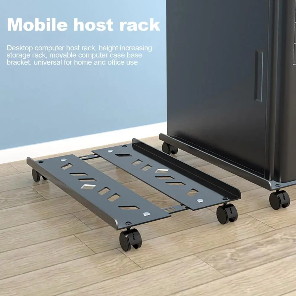 Computer Cpu Cart Rolling Cpu Cart Adjustable Steel Cpu Tower Stand with 80kg Load ...