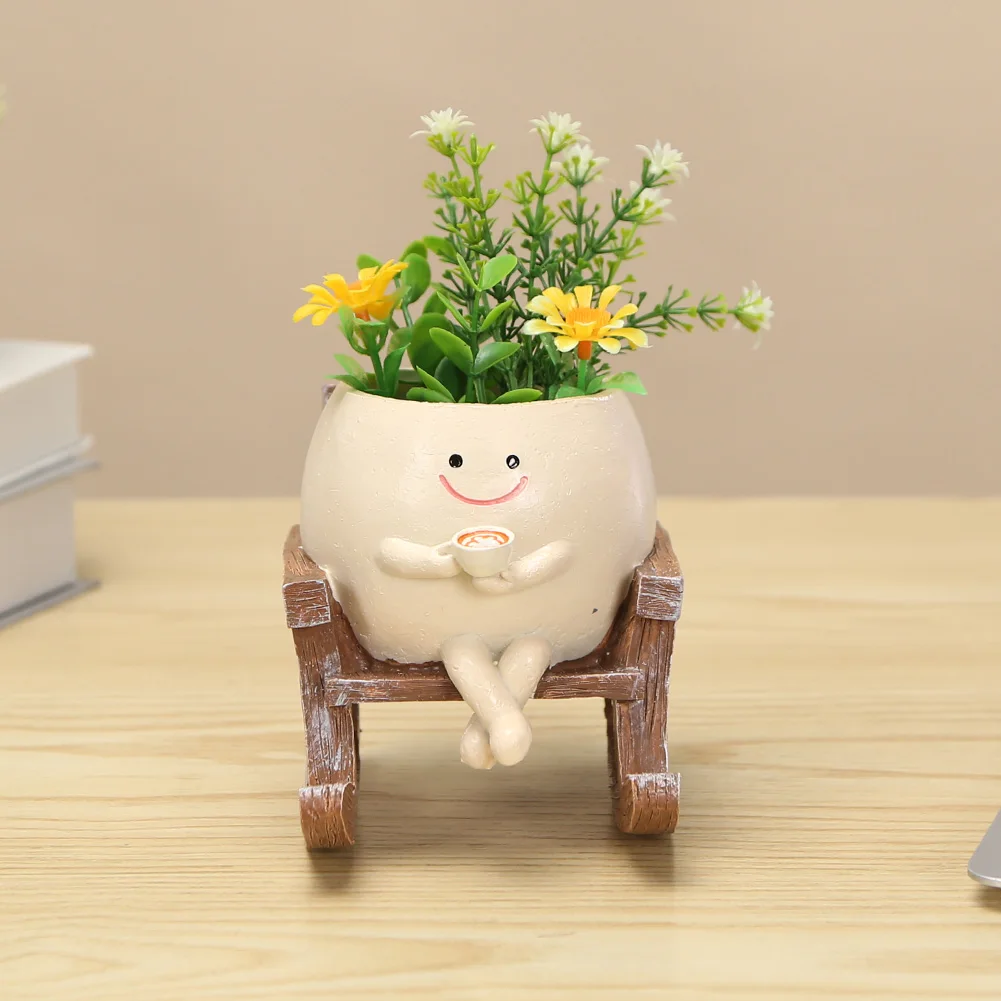 Resin Succulent Planter Pot for Indoor Outdoor Plants
