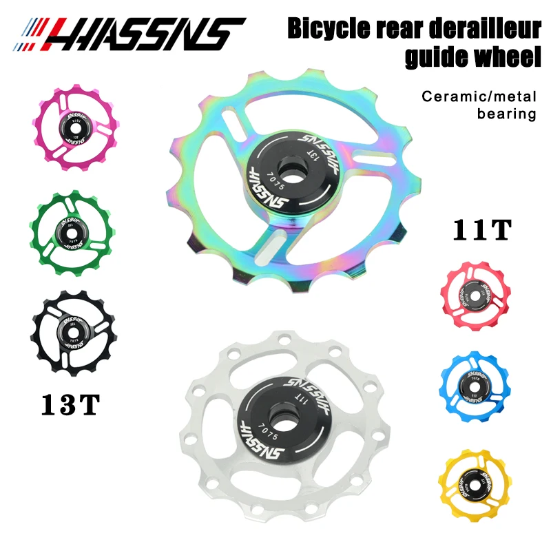 HASSNS Mtb Pulleys Bicycle Derailleur Metal Ceramics Bearing Road