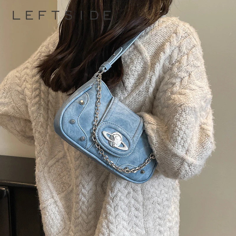 LEFTSIDE Design Mini PU Leather Underarm Bag for Women – 2024 Fashion Designer