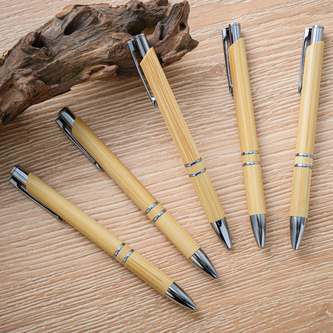 

Двухрядная бамбуковая ручка с прессом, бизнес-подарок, рекламная ручка с возможностью печати логотипа, в наличии, Бамбуковая шариковая ручка