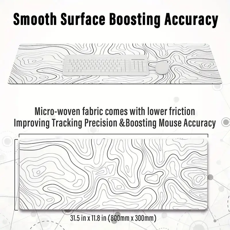 وسادة ماوس كبيرة مخصصة للألعاب والمكاتب بتصميم ممت...