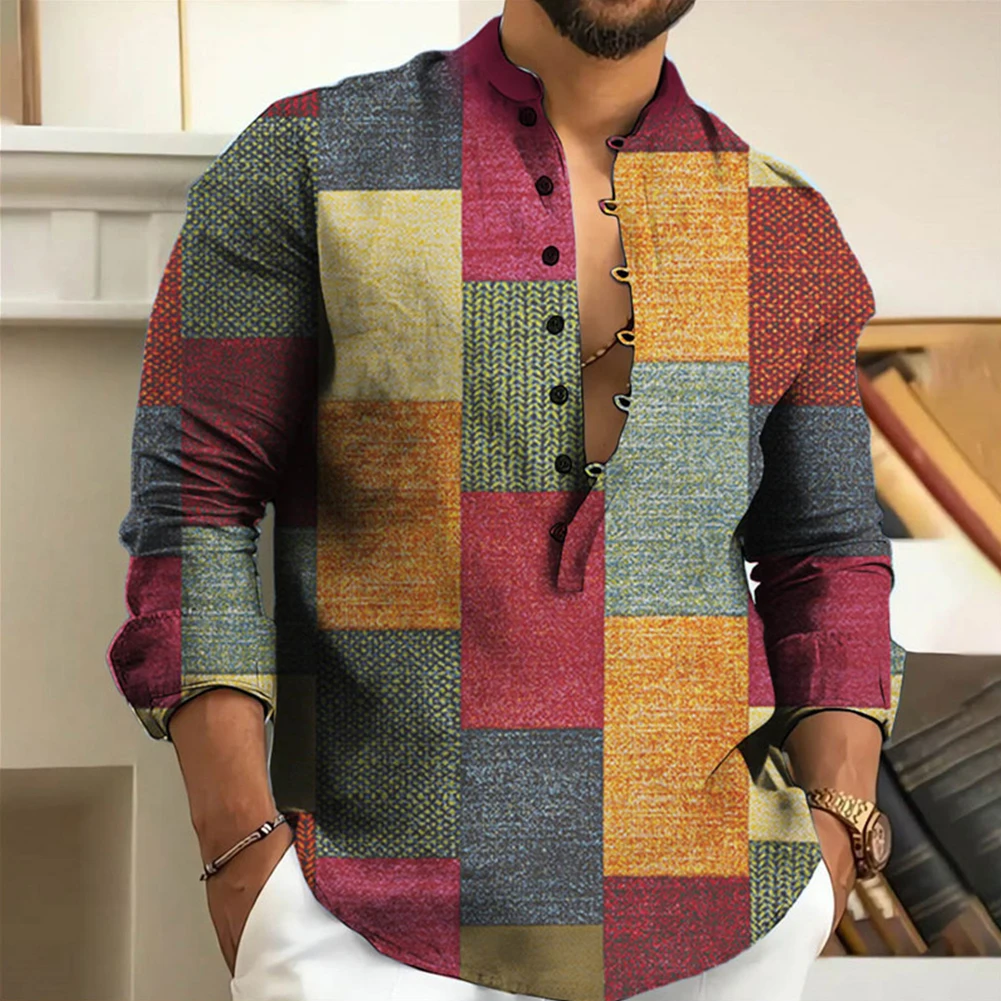 

Comfy Fashion Party Traveling Men's Shirts Blouse Loose Print Regular Shirt Tops Button Down Casual Dress Shirt