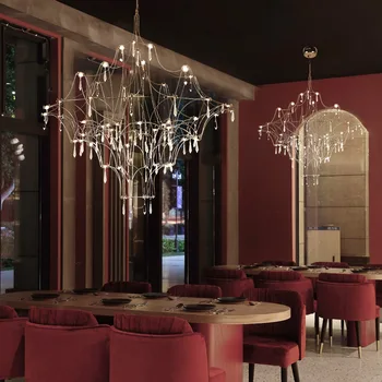 모던하고 심플한 스테인리스 스틸 펜던트 램프, 그랜드 빌라 빌딩, 거실, 듀플렉스 호텔 레스토랑, 스타라이트 큐빅 Led 샹들리에