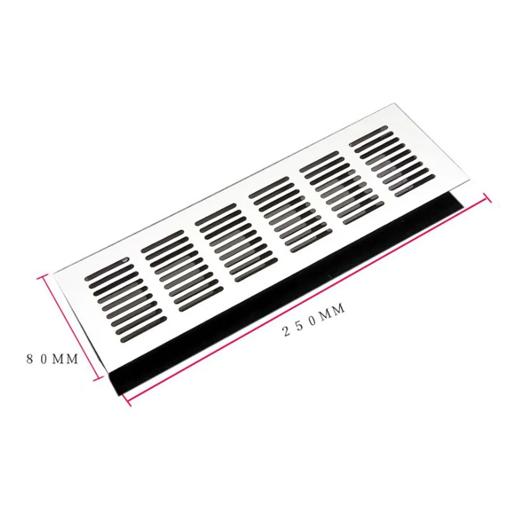 80*150-400mm Aluminium Air Vent  Silver Louvred Grill Ventilation Grille Cover For Wardrobes,shoe Cabinets,computer Cabinets