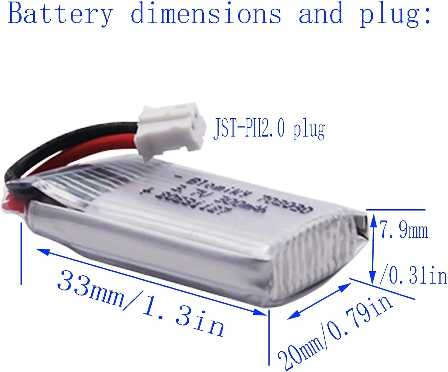 Pack de 4 batteries Lipo 3.7V 300mAh pour nano drone avec chargeur USB