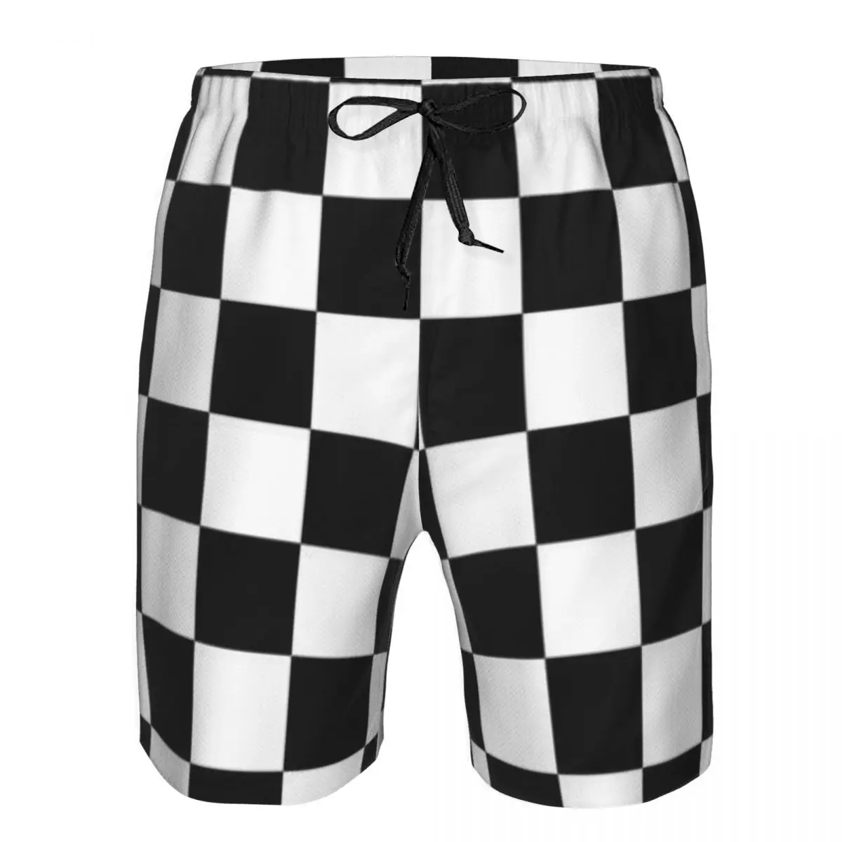 

Mens Swimwear Swim Short Trunk Chessboard Black White Squares Beach Board Shorts Swimming Surffing shorts