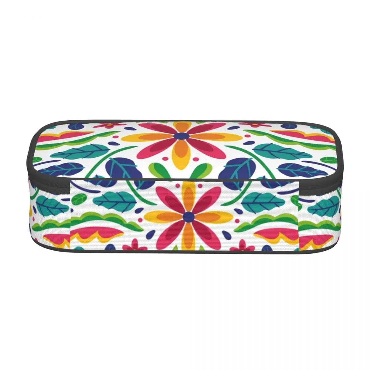 Kawaii Mexican Flowers Pencil Case for Boys Girls Large Storage Pen Box Bag Stationery