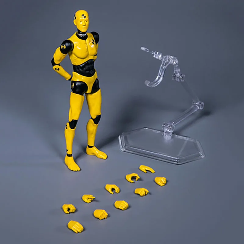 In Magazzino 1/12 Damtoys Dps02 Yellow Testman Crash Test Modello Fittizio 6 Pollici Action Figure Body Doll In Stock