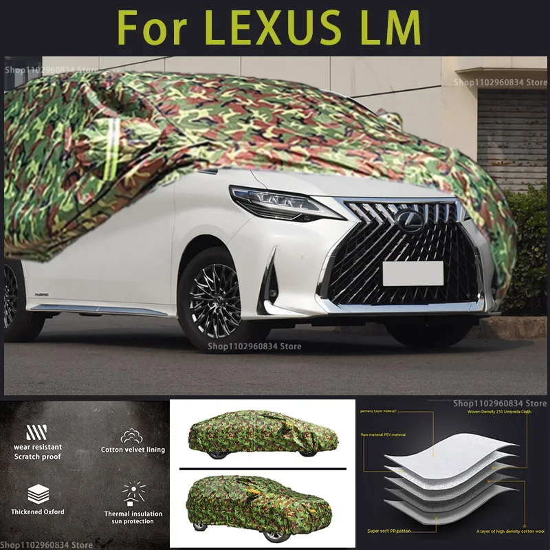 

For LEXUS LM Oxford Car Cover Outdoor Protection Snow Cover Sunshade Waterproof Dustproof Camouflage Car Cover
