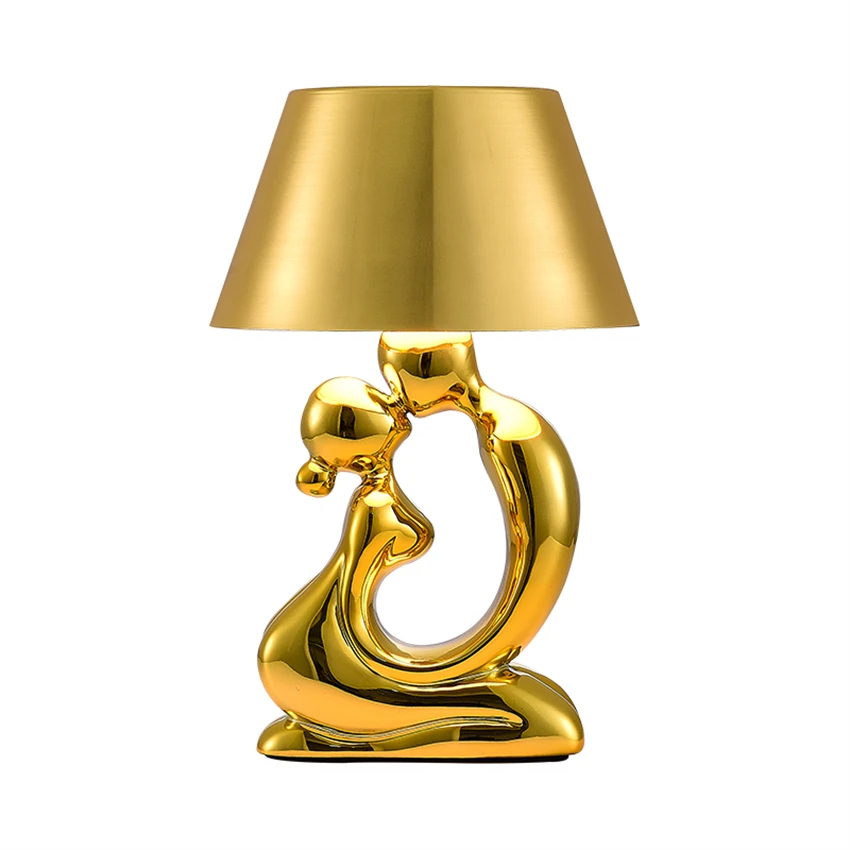 

Художественные зеркальные настольные лампы с гальваническим покрытием, современные атмосферные светильники для спальни, кабинета, украшение для гостиной