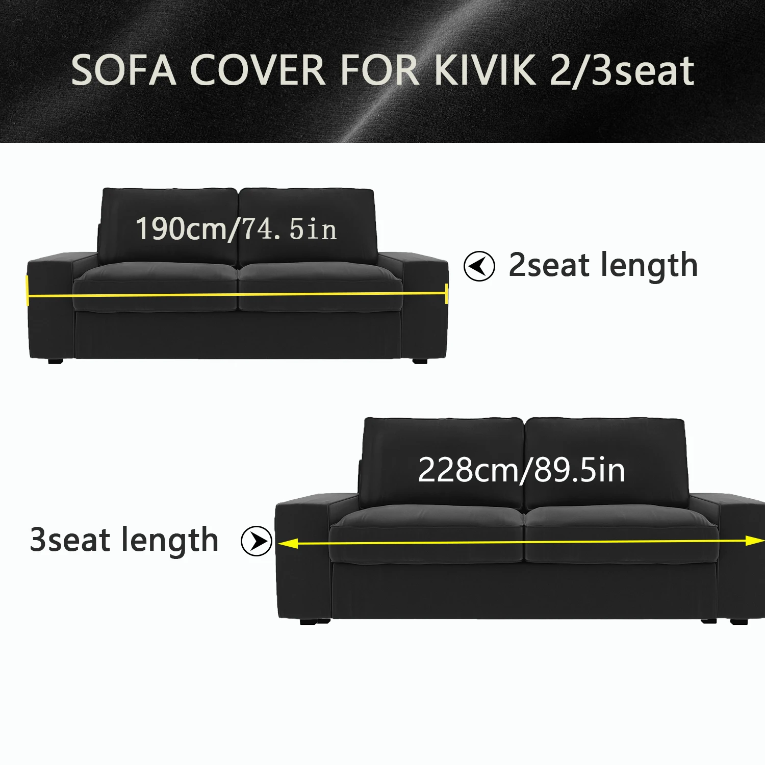 CRIUSJA Cover for KIVIK 2/3 seat(190cm/228cm) Slipcovers sofa