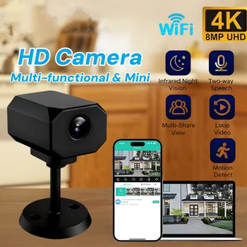HD Mini Camera 4K 1080P WiFi IP AP Remote Monitoring Lightweight Portable Camcorder Smart Home Surveillance Security Cam 1