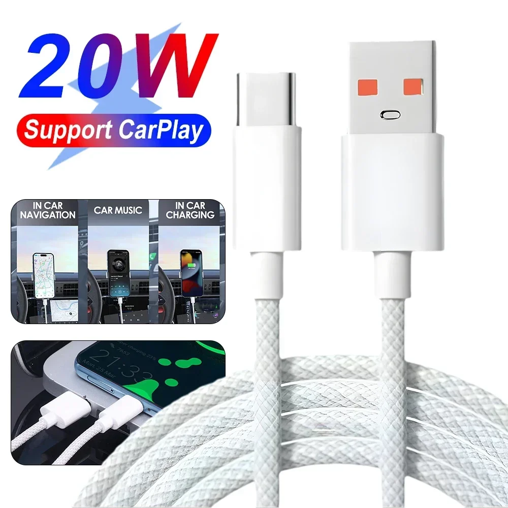 Premium Nylon Braided Fast Charging Cable - USB Type C Mobile Phone Cord