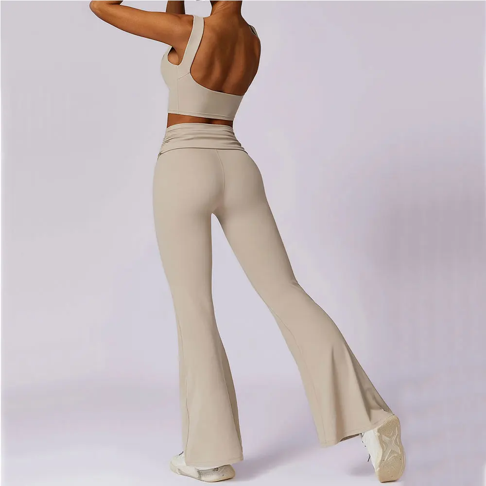 Yoga Sports Top and Cargo Pants Set